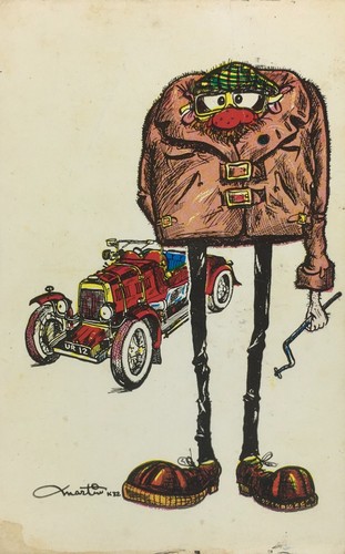 Vintage postcard comic card - comic,