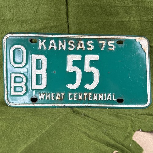 1975 kansas license plate b - kansas,