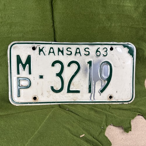 1963 kansas license plate - plate, mp