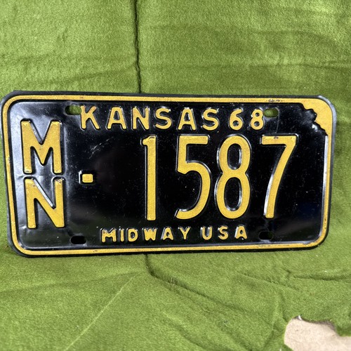 1968 kansas license plate - plate, mn