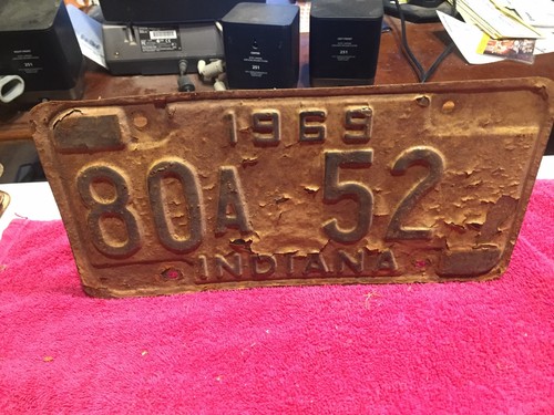 1969 indiana license plate - indiana,