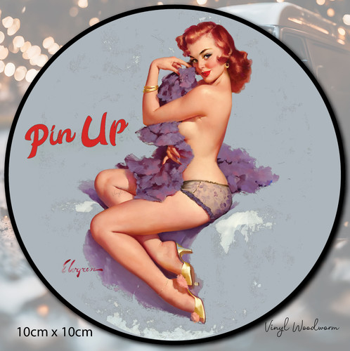 Pin girl sticker - up, hot
