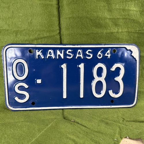 1964 kansas license plate - kansas,