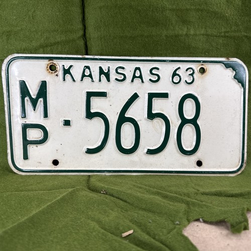 1963 kansas license plate - kansas,