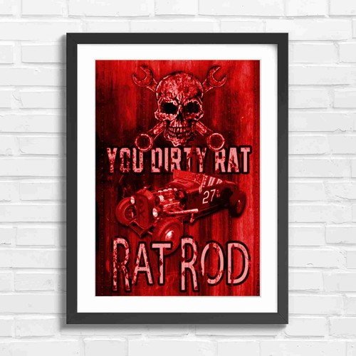 Vintage rat rod - vintage, skull