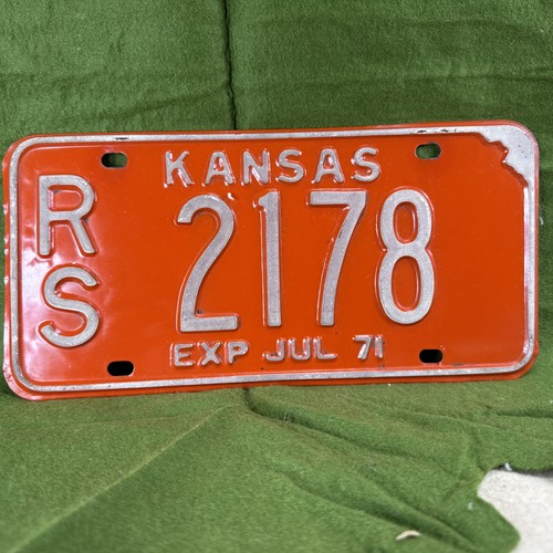 1971 kansas license plate - license,