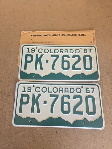 1967 colorado license plates - license,