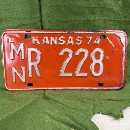 1974 kansas license plate - license,