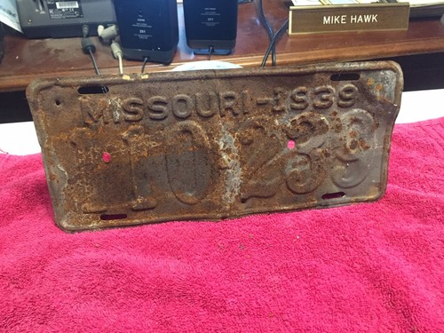 1939 missouri license plate - 1939,