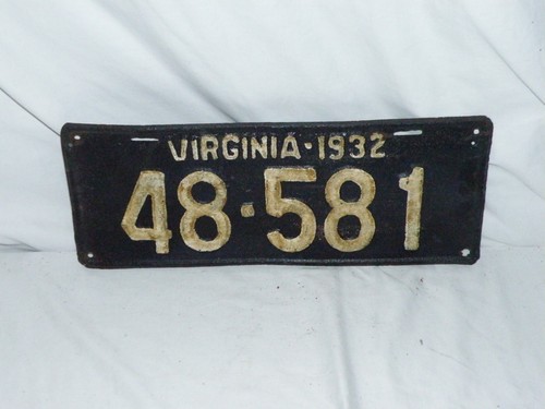 1932 virginia license plate - 1932,