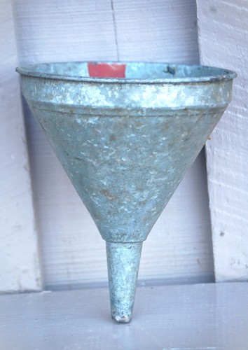 Galvanized metal funnel - metal,
