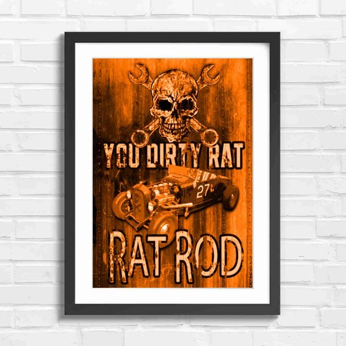 Vintage rat rod skull - rat,