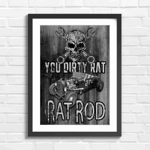 Vintage rat rod skull art - rat,