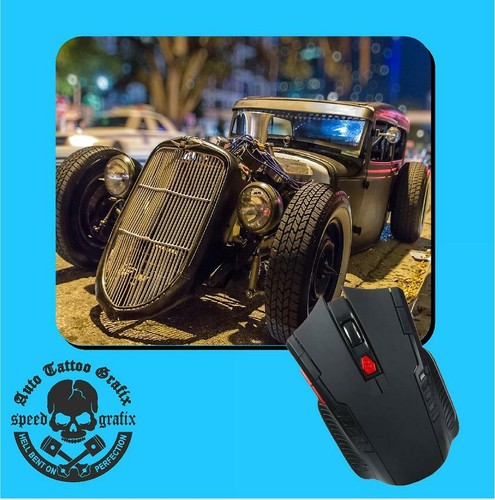 Retro rat rod mousepad mouse - retro,