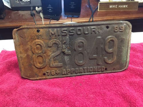1989 missouri license plate - 1989,