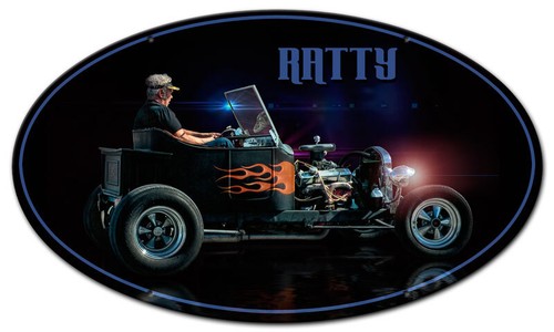 Vintage style metal sign ratty - metal,