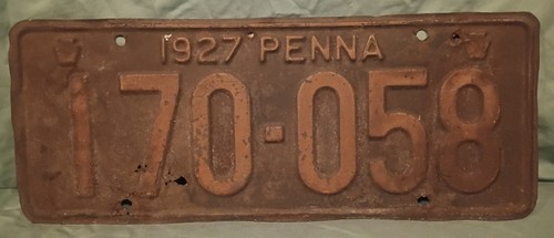 1927 pennsylvania car - 1927, license