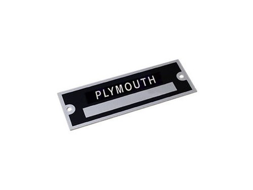 Plymouth aluminum data plate - aluminum,