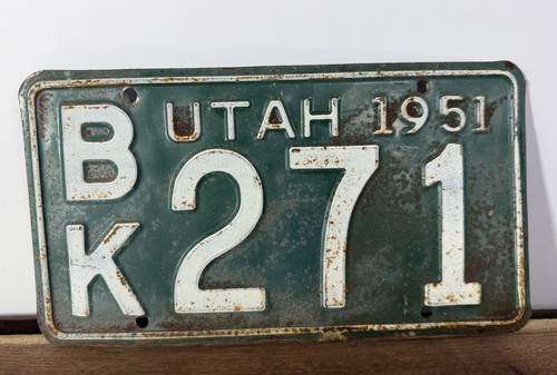 Vintage 1951 utah - 1951, license