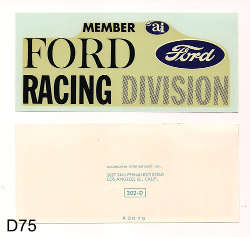 Ford racing division water - racing,