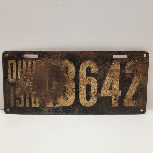 Vtg 1916 ohio license - ohio, plate