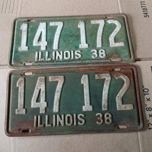 1938 illinois license plate - license,