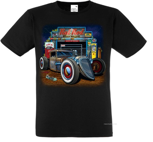 Shirt black car hot - car, rod