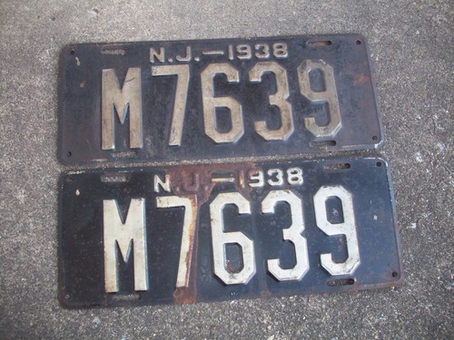 1938 new jersey license - jersey,