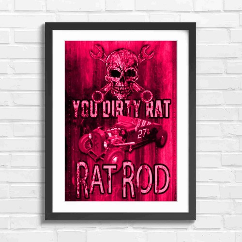 Vintage rat rod skull - rat,