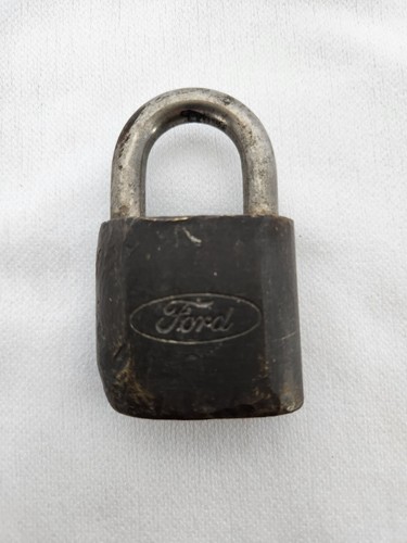 Vintage brass padlock - padlock, ford